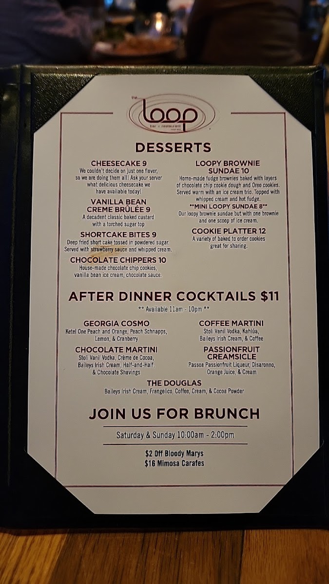 The Loop West End Menu - Image 1